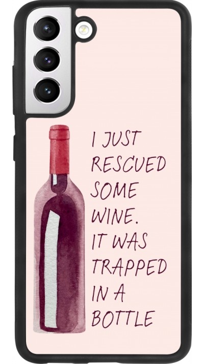 Coque Samsung Galaxy S21 FE 5G - Silicone rigide noir I just rescued some wine