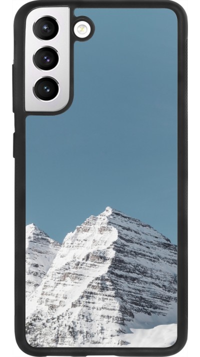 Coque Samsung Galaxy S21 FE 5G - Silicone rigide noir Winter 22 blue sky mountain