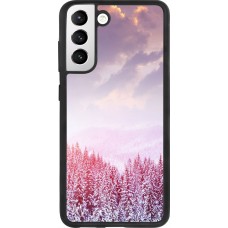 Samsung Galaxy S21 FE 5G Case Hülle - Silikon schwarz Winter 22 Pink Forest