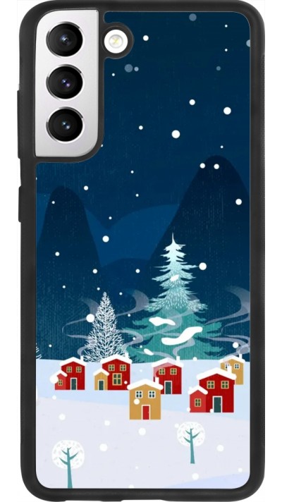 Coque Samsung Galaxy S21 FE 5G - Silicone rigide noir Winter 22 Small Town