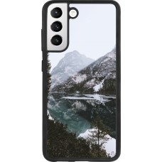 Coque Samsung Galaxy S21 FE 5G - Silicone rigide noir Winter 22 snowy mountain and lake