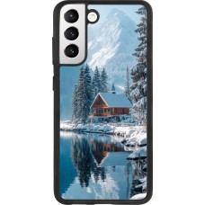 Samsung Galaxy S21 FE 5G Case Hülle - Silikon schwarz Winter 25 Winter house forest day