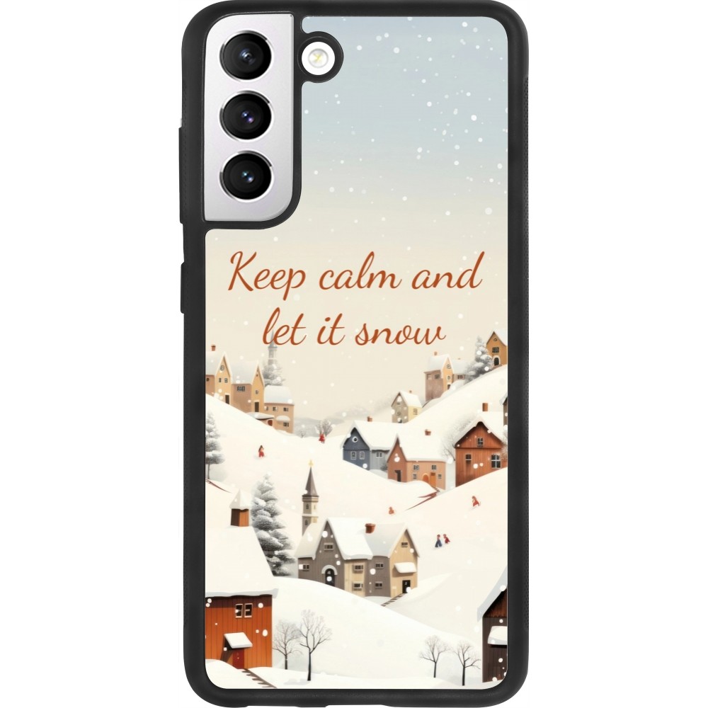 Samsung Galaxy S21 FE 5G Case Hülle - Silikon schwarz Winter 25 Winter Keep calm and let it snow