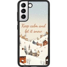 Samsung Galaxy S21 FE 5G Case Hülle - Silikon schwarz Winter 25 Winter Keep calm and let it snow