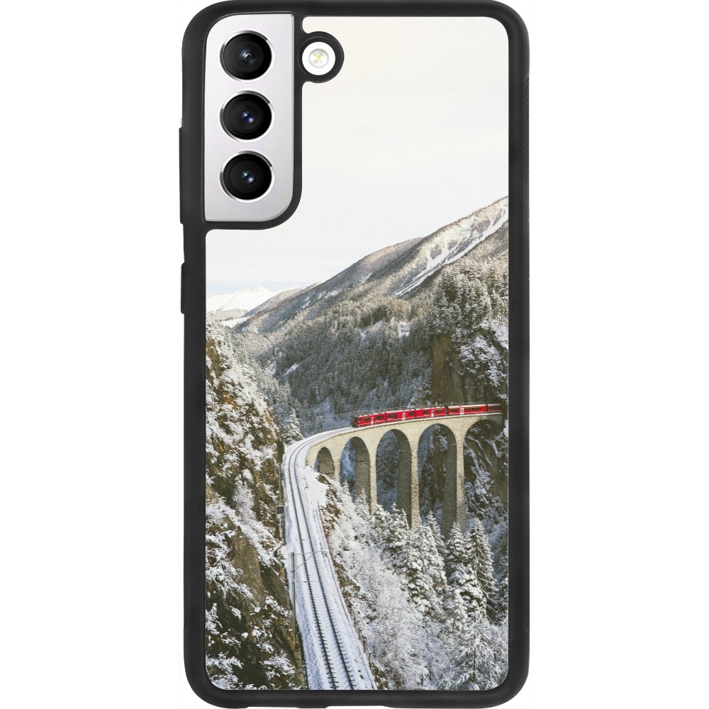 Samsung Galaxy S21 FE 5G Case Hülle - Silikon schwarz Winter 25 Winter polar express