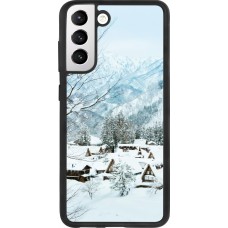 Samsung Galaxy S21 FE 5G Case Hülle - Silikon schwarz Winter 25 Winter snowy landscape