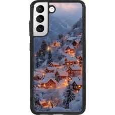 Samsung Galaxy S21 FE 5G Case Hülle - Silikon schwarz Winter 25 Winter snowy village