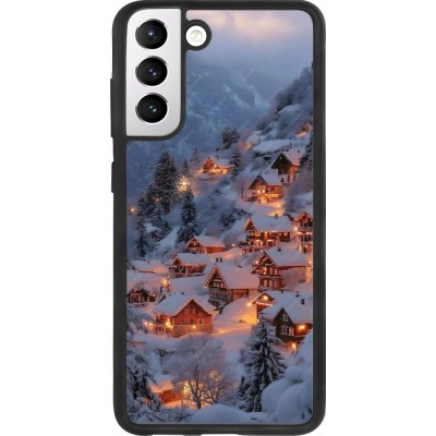 Samsung Galaxy S21 FE 5G Case Hülle - Silikon schwarz Winter 25 Winter snowy village