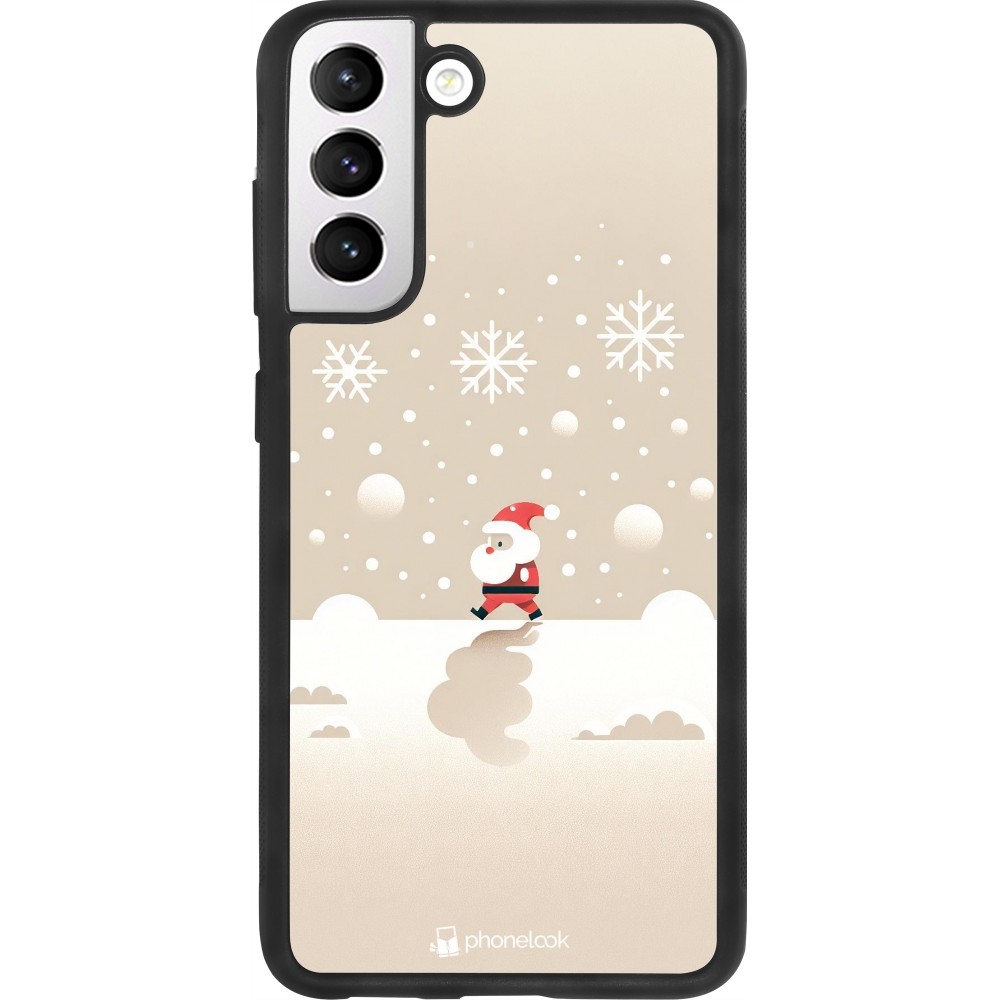 Coque Samsung Galaxy S21 FE 5G - Silicone rigide noir Noël 2023 Minimalist Santa