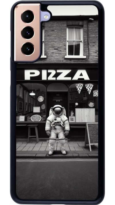 Coque Samsung Galaxy S21+ 5G - Astronaute devant une Pizzeria