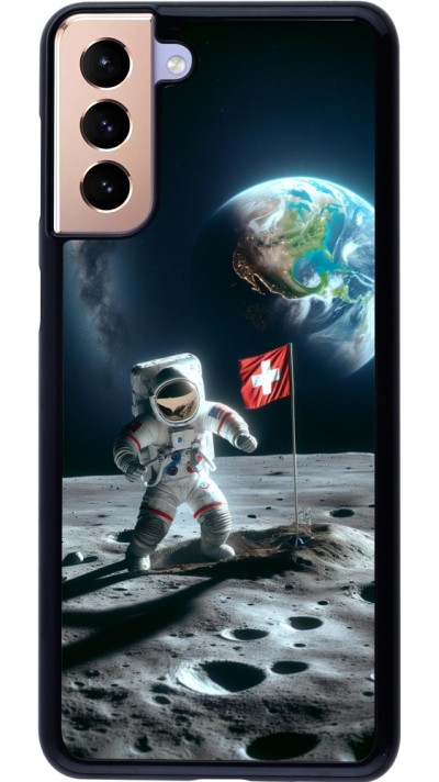 Samsung Galaxy S21+ 5G Case Hülle - Astro Schweiz auf dem Mond