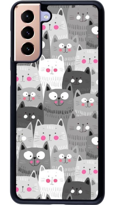 Coque Samsung Galaxy S21+ 5G - Chats gris troupeau