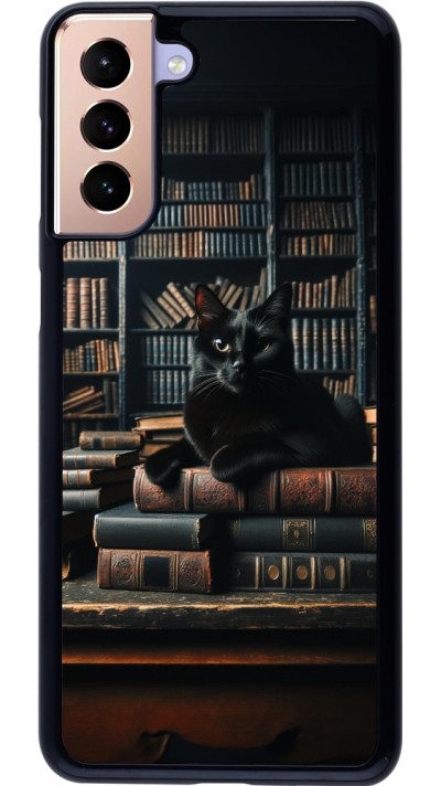 Samsung Galaxy S21+ 5G Case Hülle - Katze Bücher dunkel