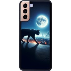 Samsung Galaxy S21+ 5G Case Hülle - Schwarze Katze unter dem Vollmond