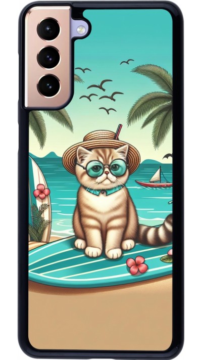 Coque Samsung Galaxy S21+ 5G - Chat Surf Style