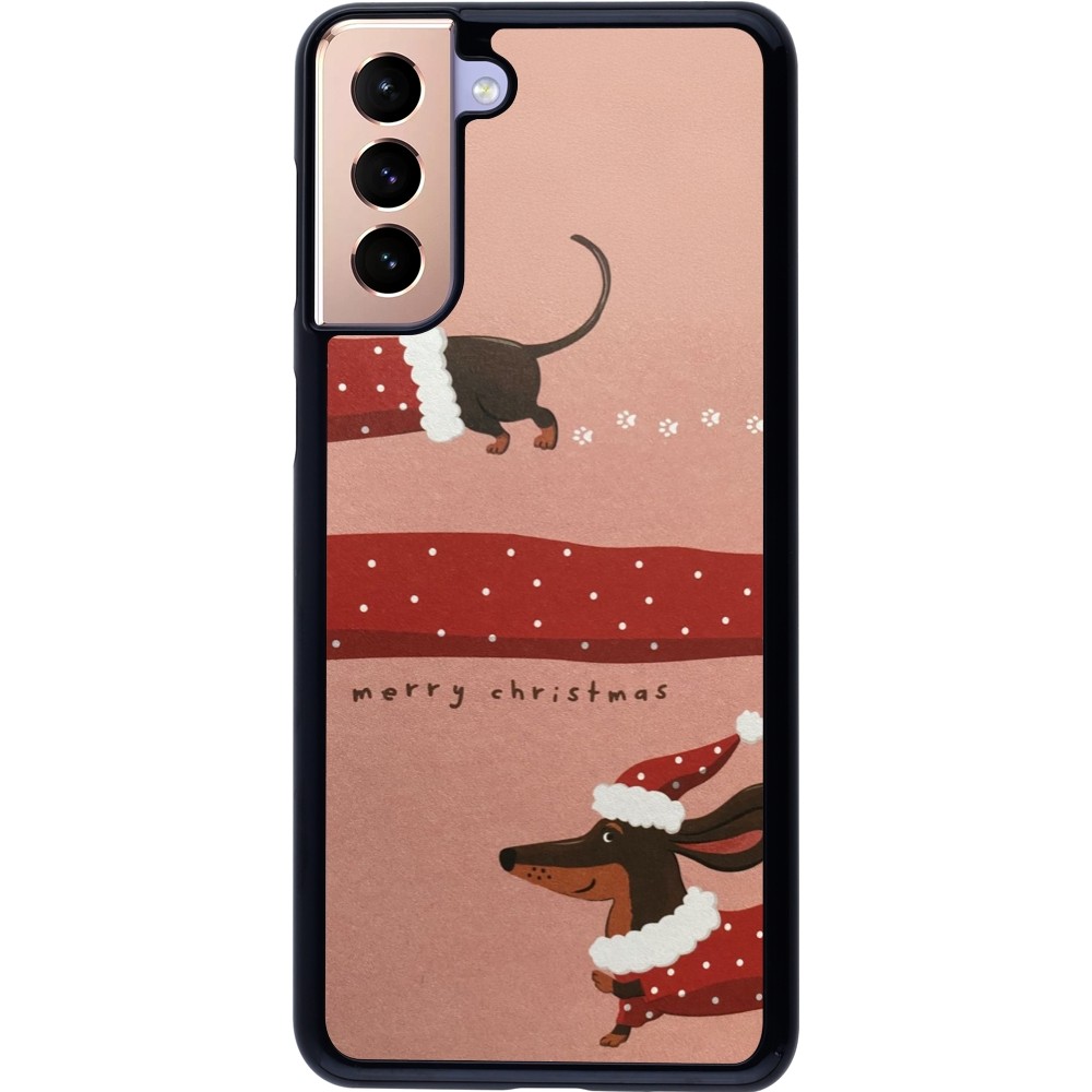 Coque Samsung Galaxy S21+ 5G - Christmas 25 Teckel Merry Xmas