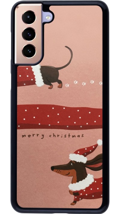 Coque Samsung Galaxy S21+ 5G - Christmas 25 Teckel Merry Xmas