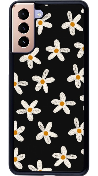 Coque Samsung Galaxy S21+ 5G - Easter 2024 white on black flower