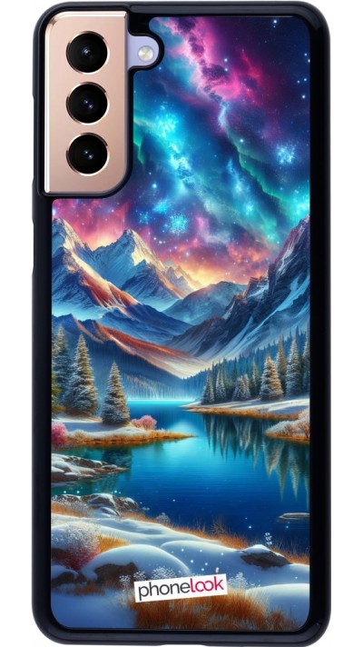Coque Samsung Galaxy S21+ 5G - Fantasy Mountain Lake Sky Stars