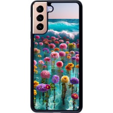 Samsung Galaxy S21+ 5G Case Hülle - Blumenmeer Wellen