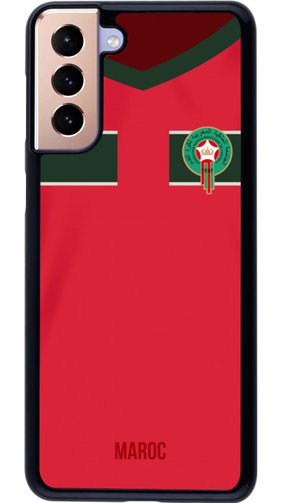 Coque Samsung Galaxy S21+ 5G - Maillot de football Maroc 2022 personnalisable