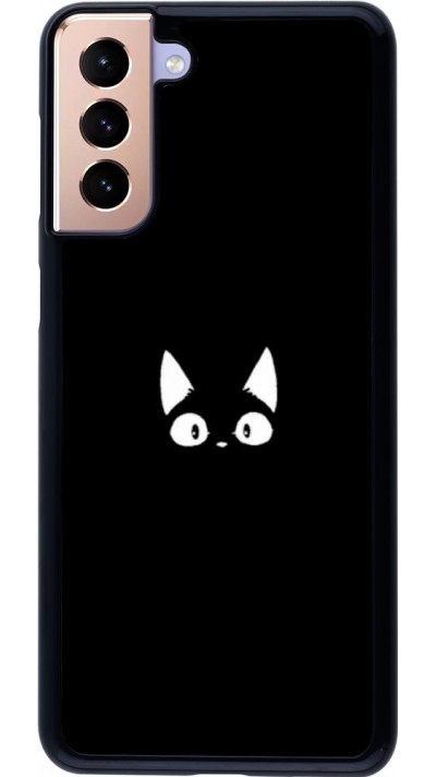 Coque Samsung Galaxy S21+ 5G - Funny cat on black