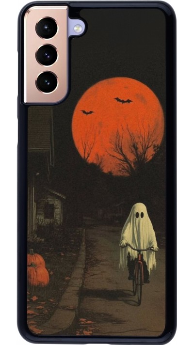Samsung Galaxy S21+ 5G Case Hülle - Halloween 2025 Ghost on a bicycle