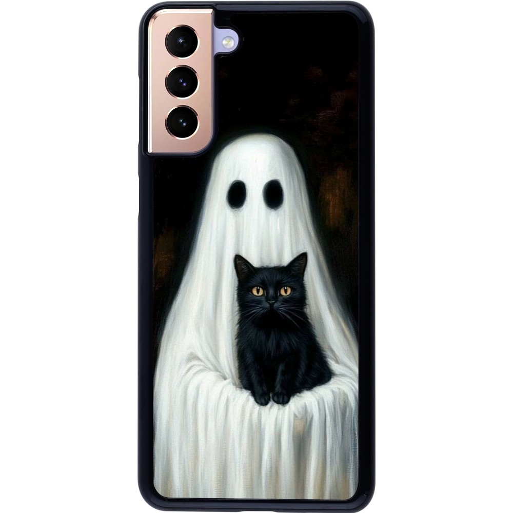 Samsung Galaxy S21+ 5G Case Hülle - Halloween 2025 Ghost with black cat