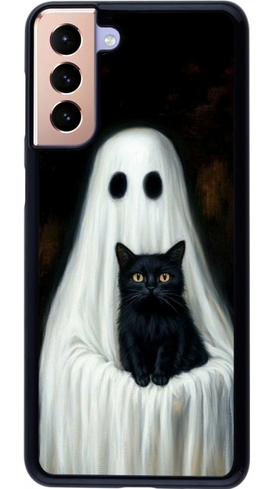 Samsung Galaxy S21+ 5G Case Hülle - Halloween 2025 Ghost with black cat