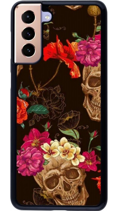 Hülle Samsung Galaxy S21+ 5G - Skulls and flowers