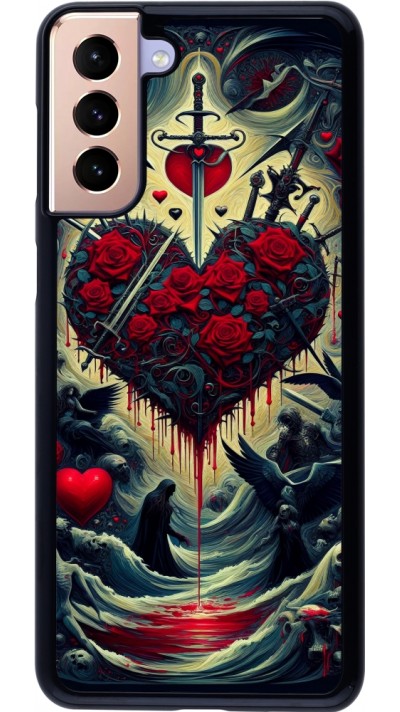 Coque Samsung Galaxy S21+ 5G - Dark Love Coeur Sang