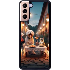 Samsung Galaxy S21+ 5G Case Hülle - Valentin 2024 Hund & Katze Kerzenlicht