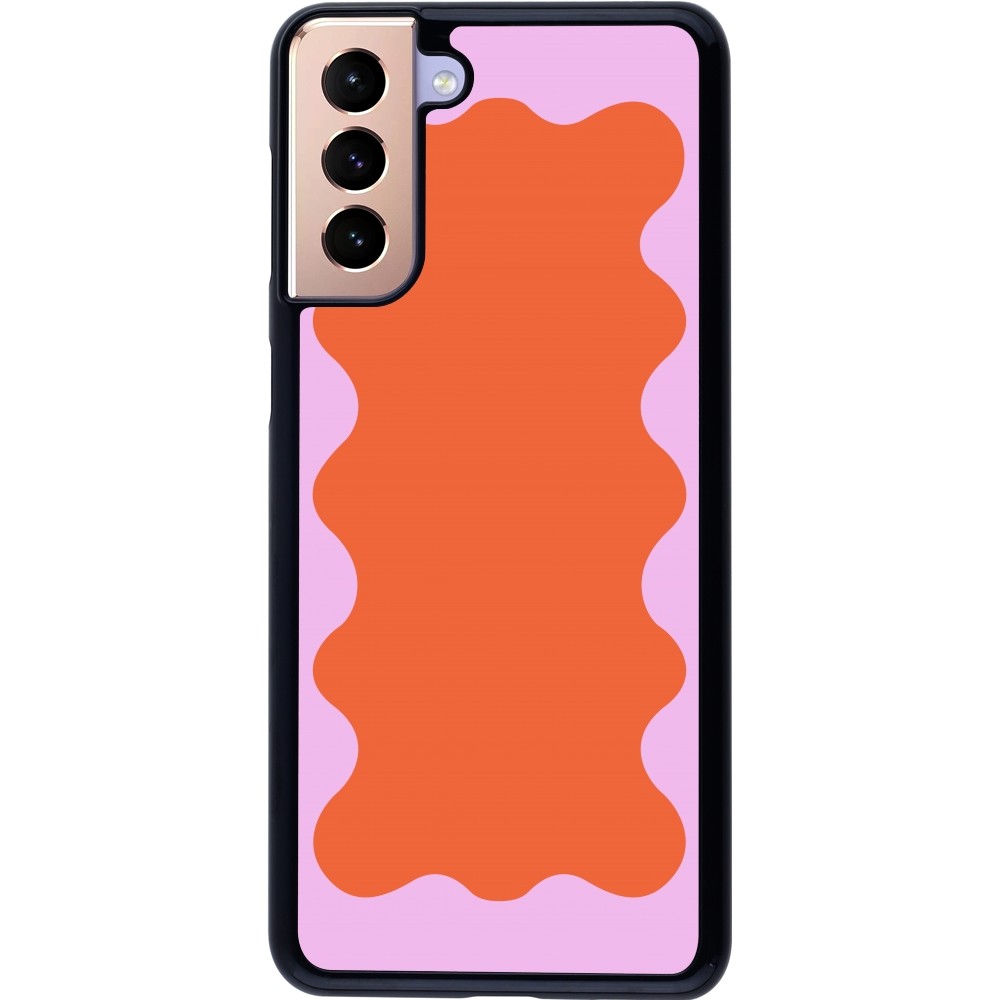 Samsung Galaxy S21+ 5G Case Hülle - Wavy Rectangle Orange Pink