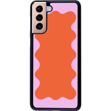 Samsung Galaxy S21+ 5G Case Hülle - Wavy Rectangle Orange Pink