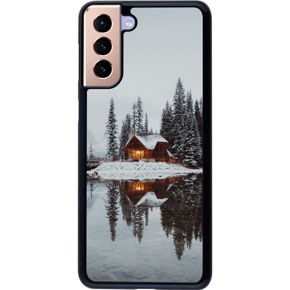 Coque Samsung Galaxy S21+ 5G - Winter 25 Winter house forest afternoon