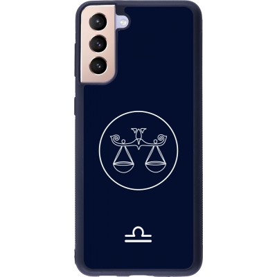 Coque Samsung Galaxy S21+ 5G - Silicone rigide noir Astrologie Balance
