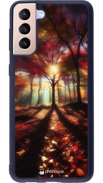 Samsung Galaxy S21+ 5G Case Hülle - Silikon schwarz Herbstlicher goldener Glanz