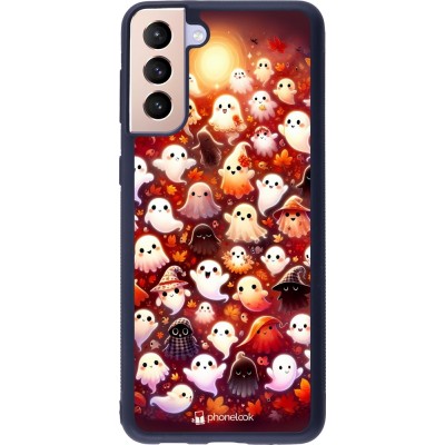 Coque Samsung Galaxy S21+ 5G - Silicone rigide noir Fantômes automne mignons