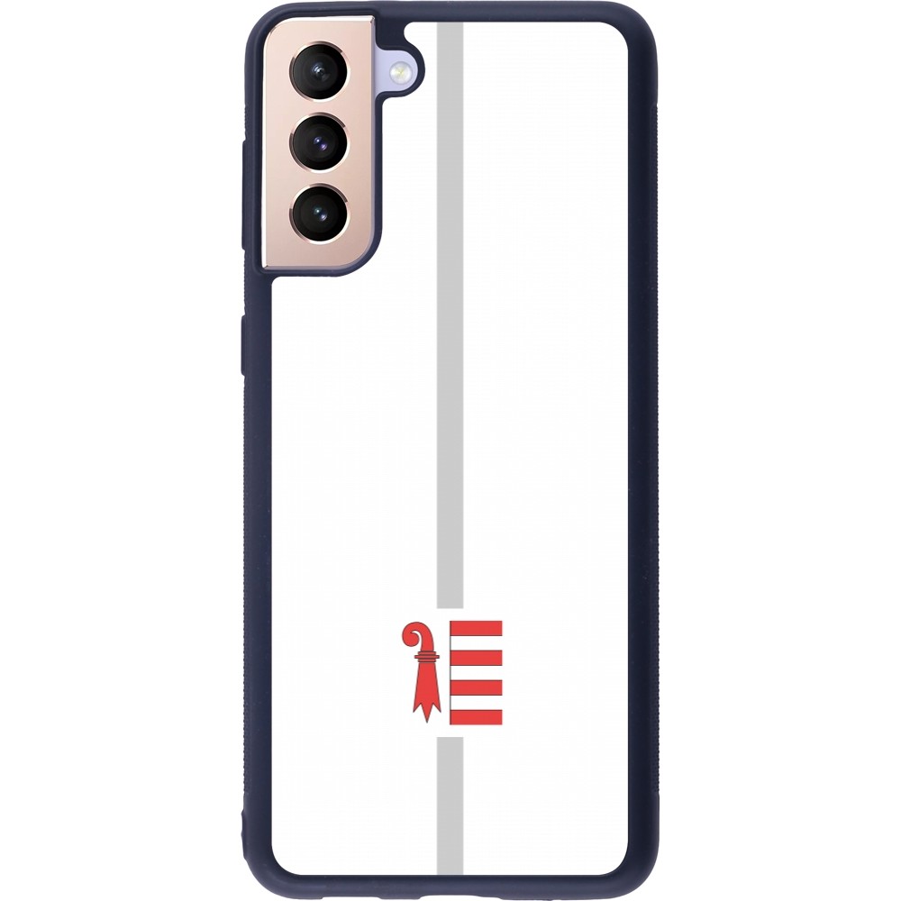 Coque Samsung Galaxy S21+ 5G - Silicone rigide noir Canton JU blanc