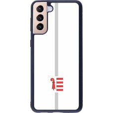 Coque Samsung Galaxy S21+ 5G - Silicone rigide noir Canton JU blanc