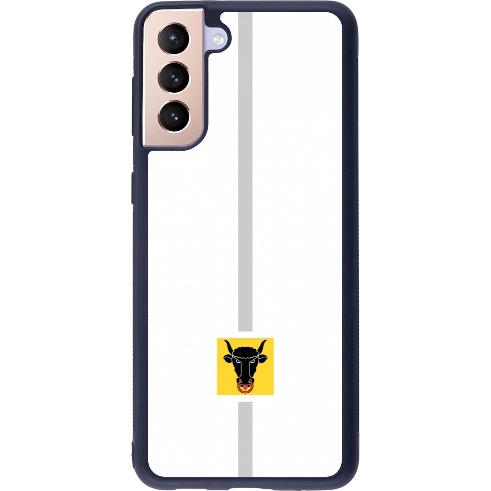 Coque Samsung Galaxy S21+ 5G - Silicone rigide noir Canton UR blanc