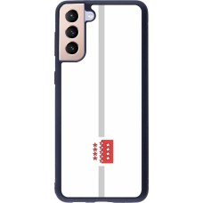 Coque Samsung Galaxy S21+ 5G - Silicone rigide noir Canton VS blanc