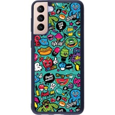 Coque Samsung Galaxy S21+ 5G - Silicone rigide noir Cartoons old school