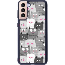 Hülle Samsung Galaxy S21+ 5G - Silikon schwarz Katzenschwärme