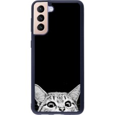 Hülle Samsung Galaxy S21+ 5G - Silikon schwarz Cat Looking Up Black