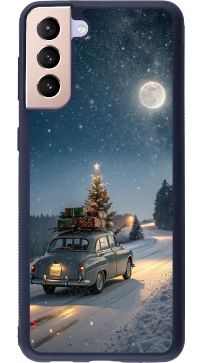 Coque Samsung Galaxy S21+ 5G - Silicone rigide noir Christmas 25 Car with Tree Xmas