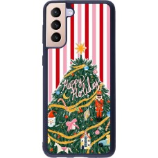Coque Samsung Galaxy S21+ 5G - Silicone rigide noir Christmas 25 Happy Holiday