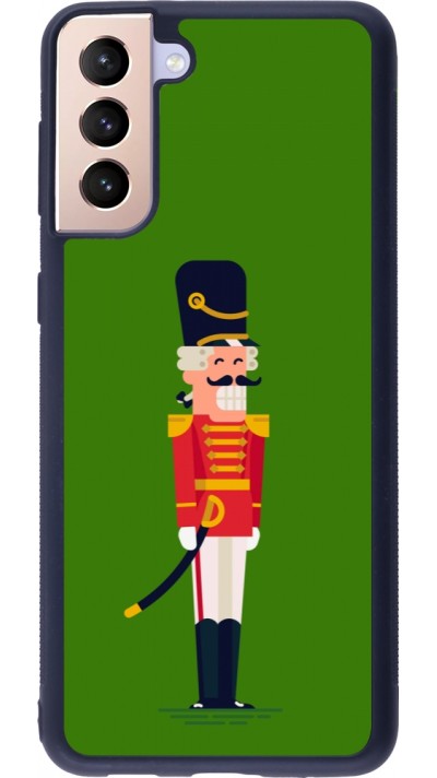 Coque Samsung Galaxy S21+ 5G - Silicone rigide noir Christmas 25 Nutcracker Green