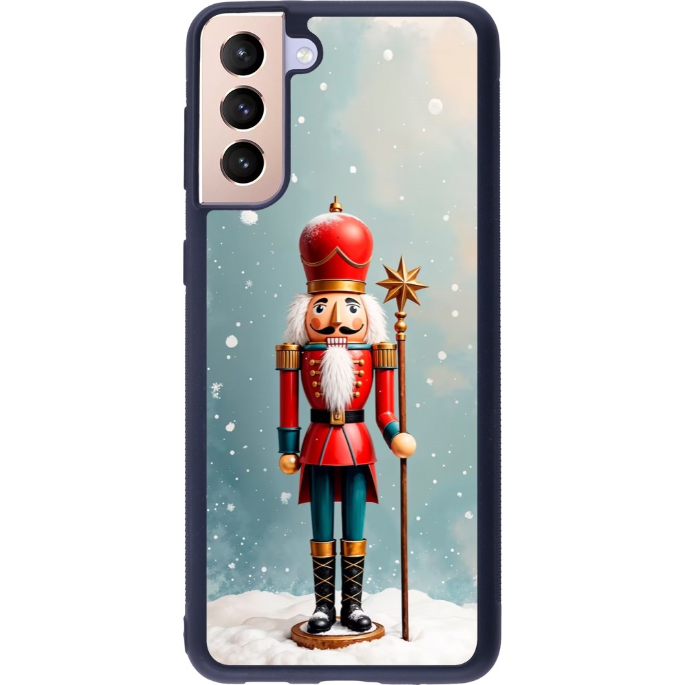 Coque Samsung Galaxy S21+ 5G - Silicone rigide noir Christmas 25 Nutcracker Snow