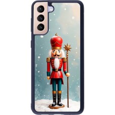 Coque Samsung Galaxy S21+ 5G - Silicone rigide noir Christmas 25 Nutcracker Snow